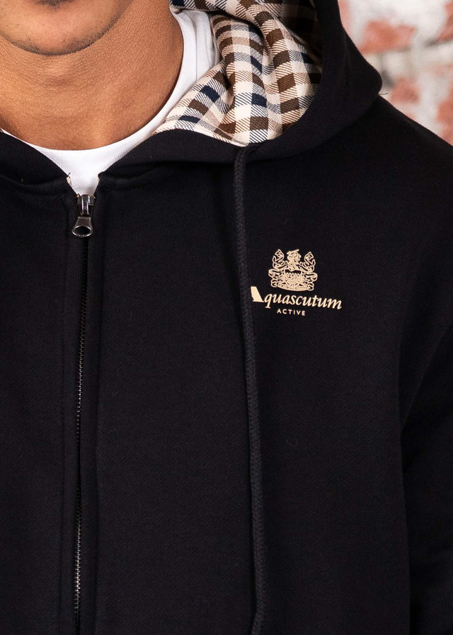 Aquascutum Cardigans Full zipped hoodie fleece - black