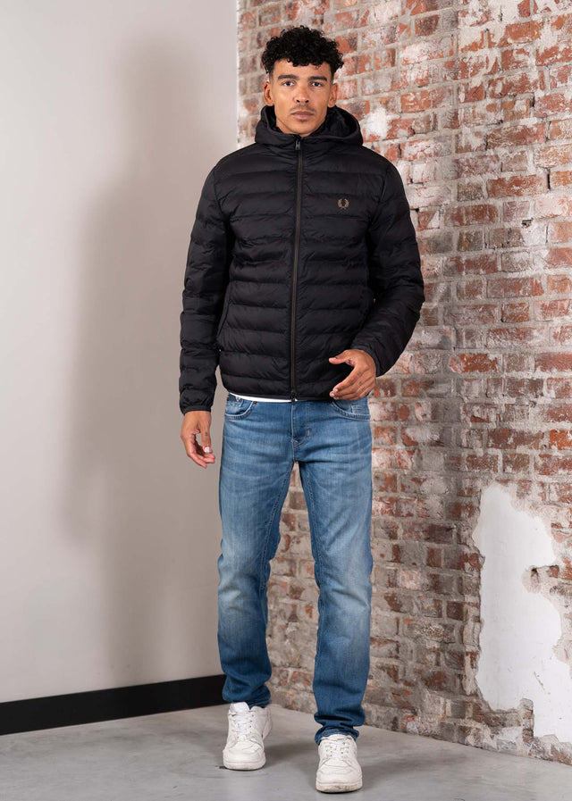 Fred Perry Jackets Hooded insulated jacket - black