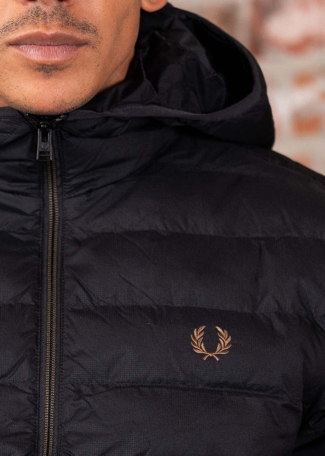 Fred Perry Jackets Hooded insulated jacket - black