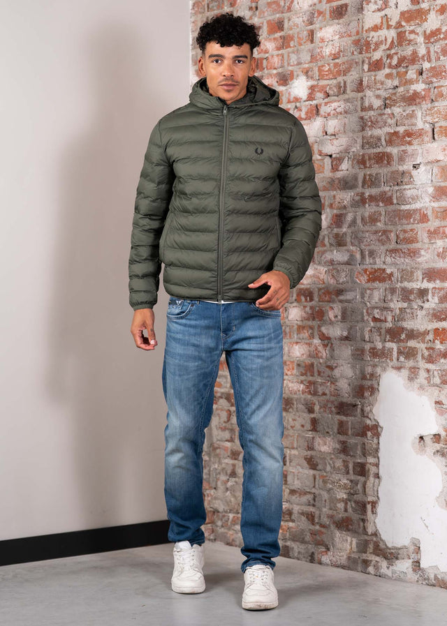 Fred Perry Jackets Hooded insulated jacket - laurel wreath green