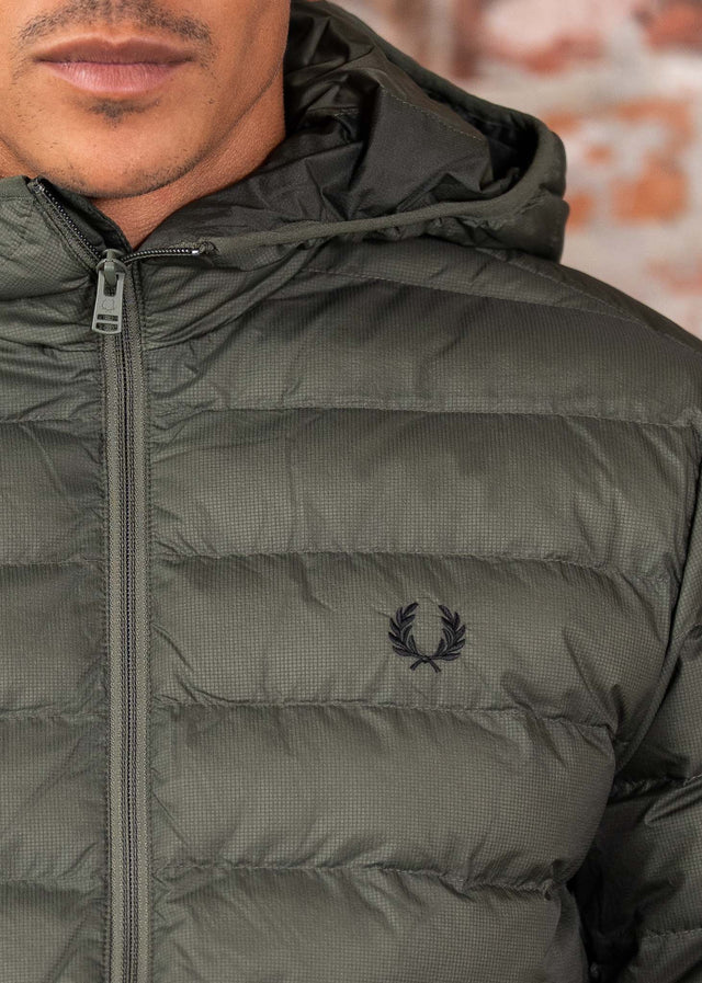 Fred Perry Jackets Hooded insulated jacket - laurel wreath green