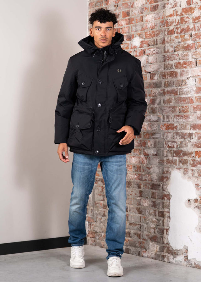 Fred Perry Jackets Patch pocket puffer jacket - black