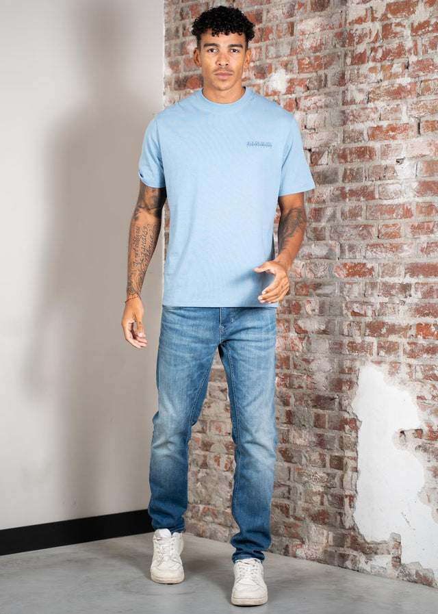 Napapijri T-shirts Back graphic t-shirt - faded denim