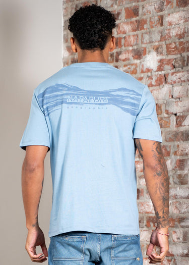Napapijri T-shirts Back graphic t-shirt - faded denim