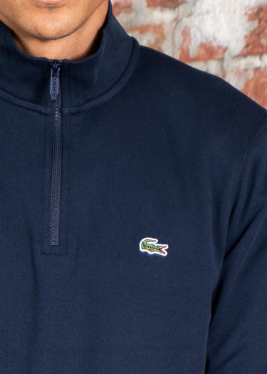 Lacoste Truien High neck zip up fleece sweatshirt - navy blue