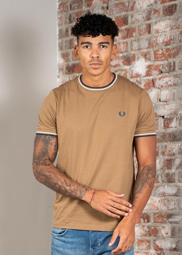 Fred Perry T-shirts Twin tipped t-shirt - shaded stone ecru dark petrol
