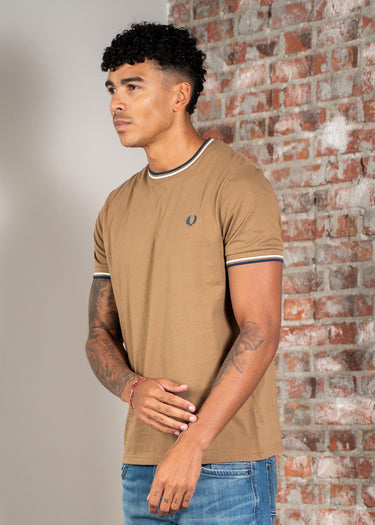 Fred Perry T-shirts Twin tipped t-shirt - shaded stone ecru dark petrol