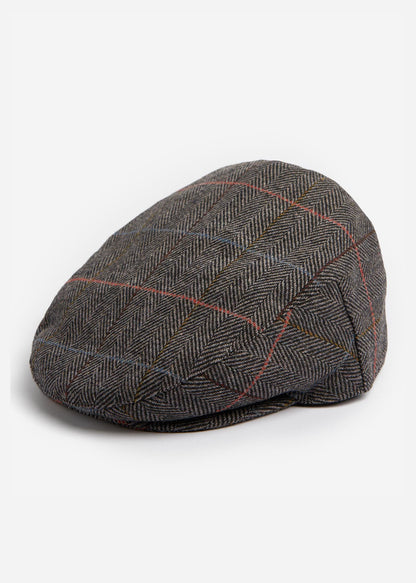 Barbour Petten  Wilkin flat cap - charcoal herringbone 