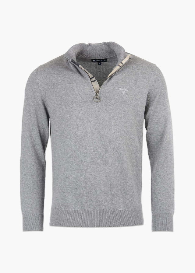 Barbour Sweaters Barbour cotton half zip knitted jumper - grey marl