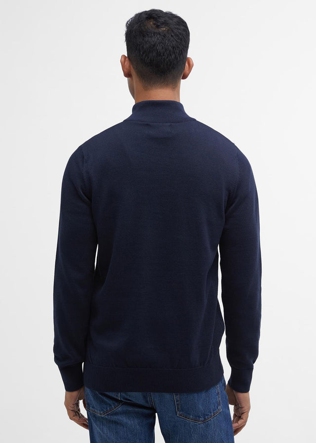 Barbour Sweaters Cotton half zip knitted jumper - navy