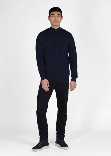 Barbour International Truien  Cotton half zip knit - international navy 