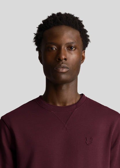 Lyle & Scott Truien  Tonal eagle crew neck sweatshirt - burgundy 