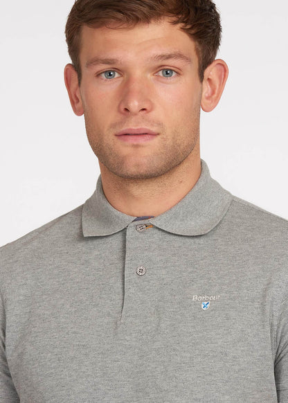 Barbour Polo's  Tartan pique polo - grey marl 