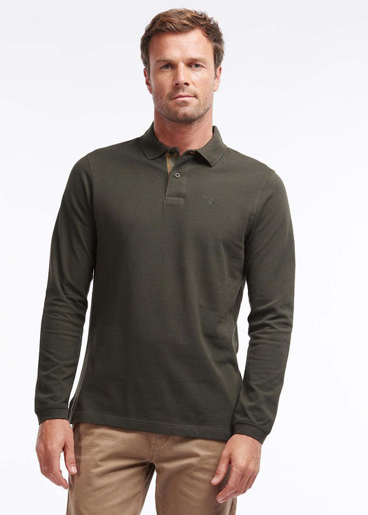 Essential l/s sports polo - forest