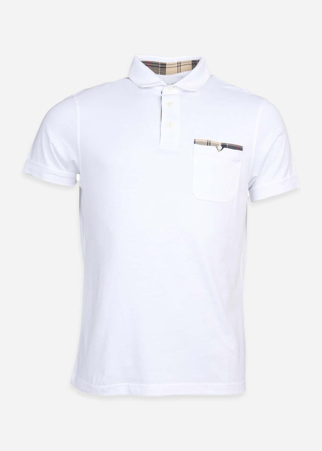 Barbour Polos Barbour tartan pique polo shirt - antique white