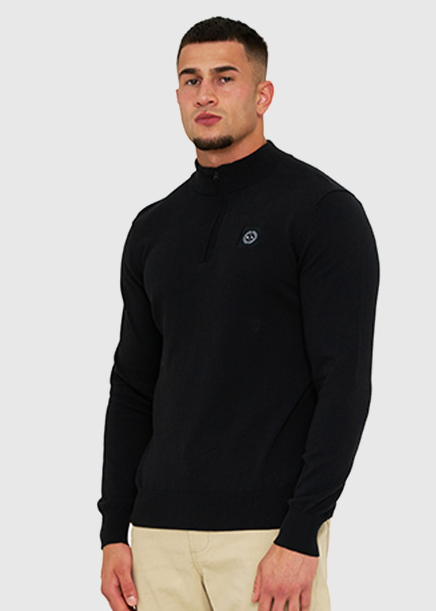 Marshall Artist Truien  Siren knitted 1/4 zip - black 