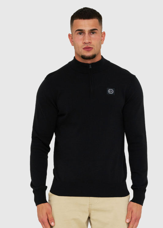 Marshall Artist Truien  Siren knitted 1/4 zip - black 