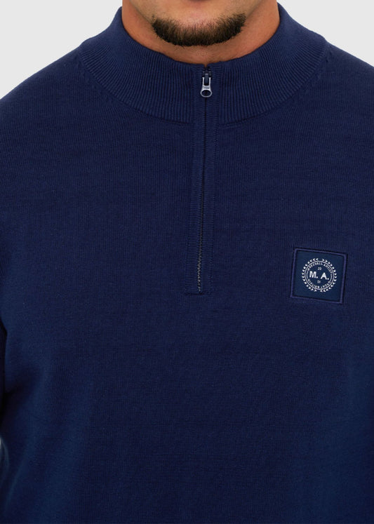 Marshall Artist Truien  Siren knitted 1/4 zip - navy 