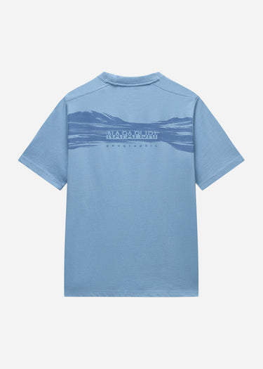 Napapijri T-shirts Back graphic t-shirt - faded denim