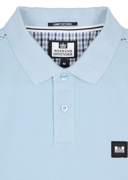 Weekend Offender Polo's  Sakai - winter sky blue house check 