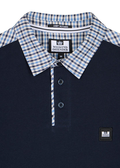 Weekend Offender Polo's  Costa - navy blue house check 