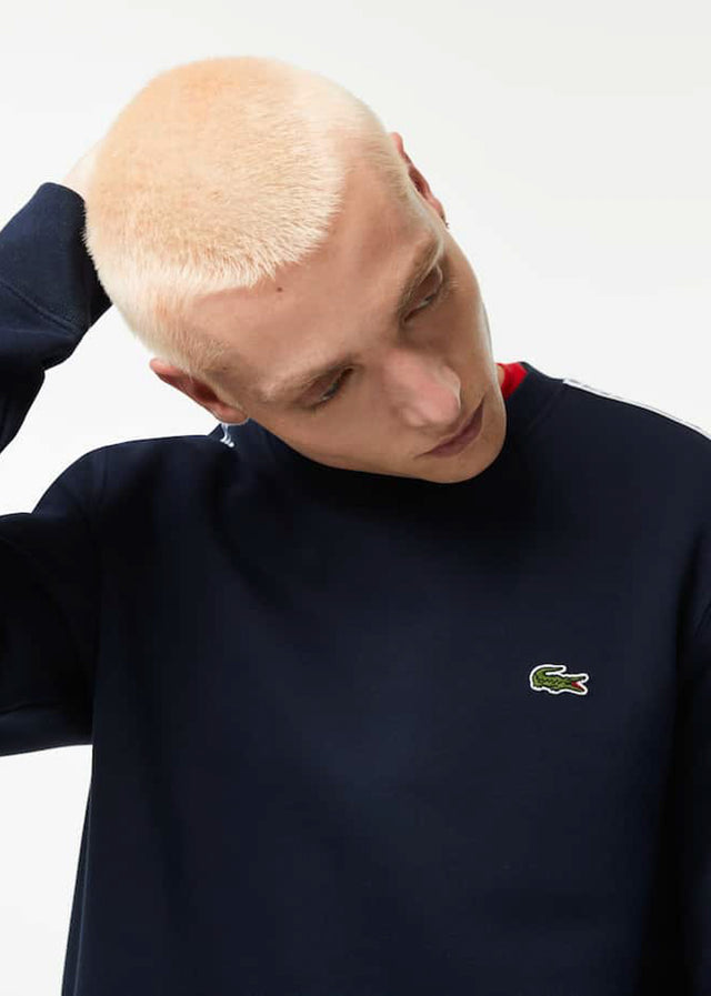 Lacoste Sweaters  Contrast stripe sweater - navy blue 