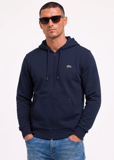 Lacoste Hoodies Fleece zipped front hoodie - navy blue