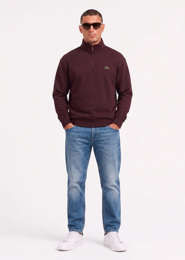 Lacoste Sweaters Quarter zip fleece sweatshirt - oxalis