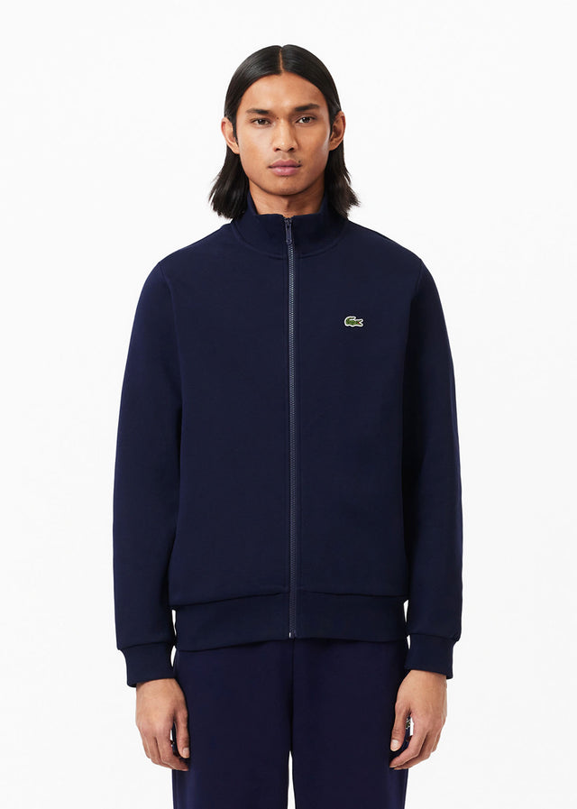 Lacoste Sweaters  Brushed fleece zip through sweater - Navy 