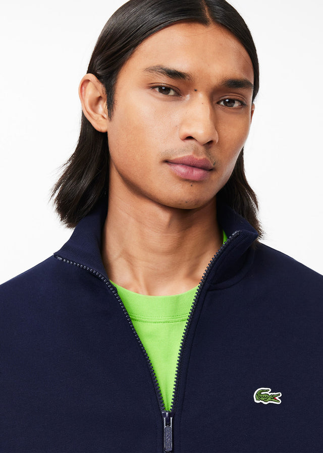 Lacoste Sweaters  Brushed fleece zip through sweater - Navy 