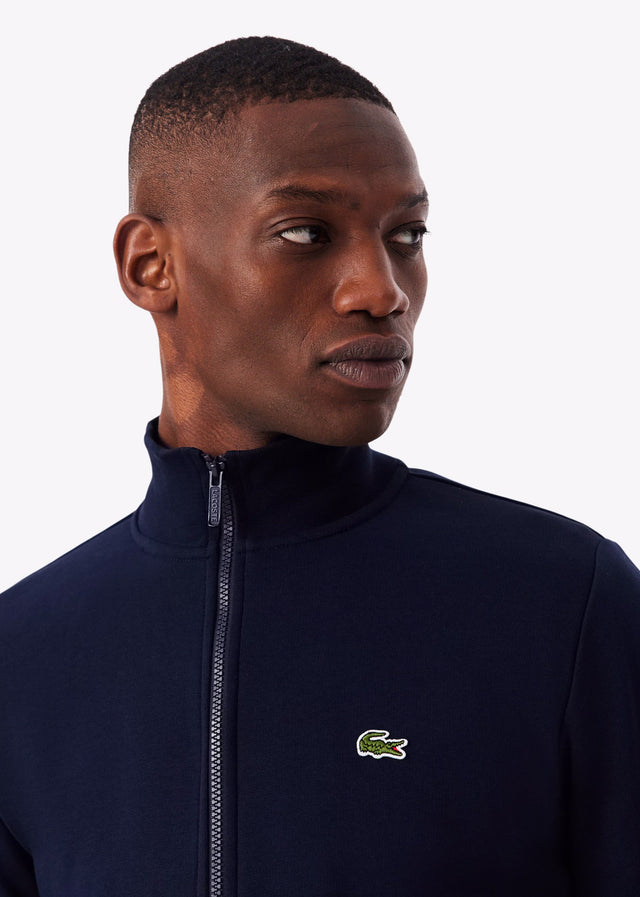 Lacoste Sweaters Brushed fleece zip through sweater - Navy