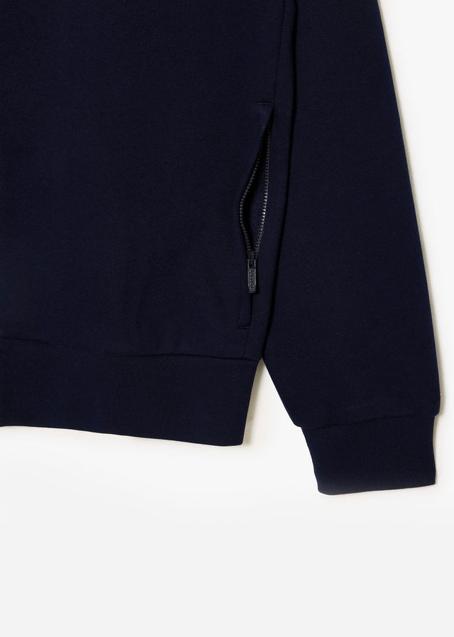 Lacoste Sweaters  Brushed fleece zip through sweater - Navy 