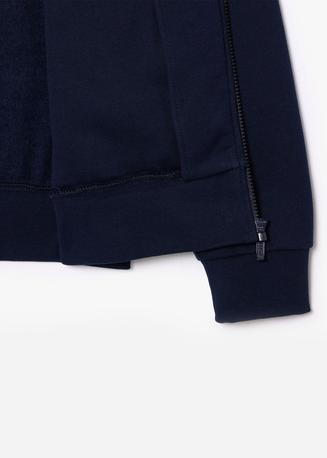 Lacoste Sweaters  Brushed fleece zip through sweater - Navy 