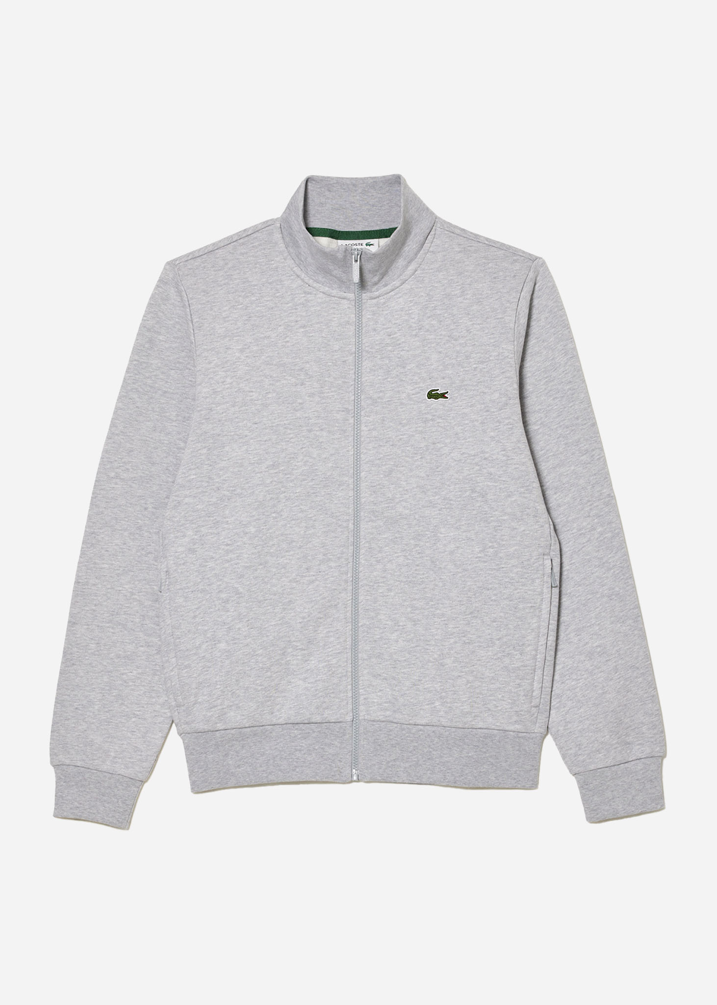 Lacoste Vesten  Brushed fleece zip through sweater - Silver Chine 