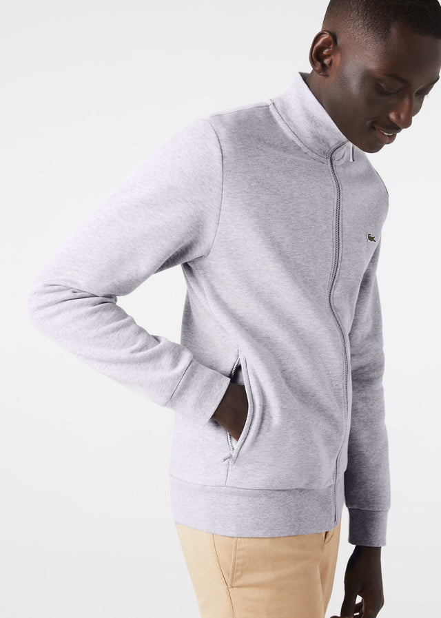 Lacoste Cardigans  Brushed fleece zip through sweater - Silver Chine 