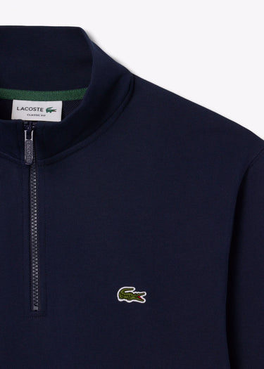 Lacoste Truien High neck zip up fleece sweatshirt - navy blue