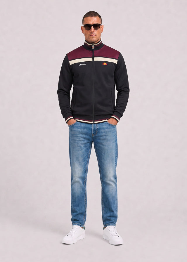 Ellesse Cardigans Vignola track top - black burgundy