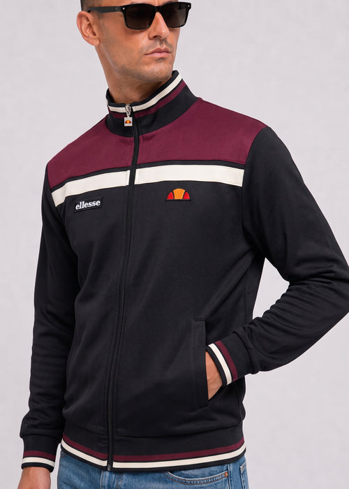 Vignola track top - black burgundy