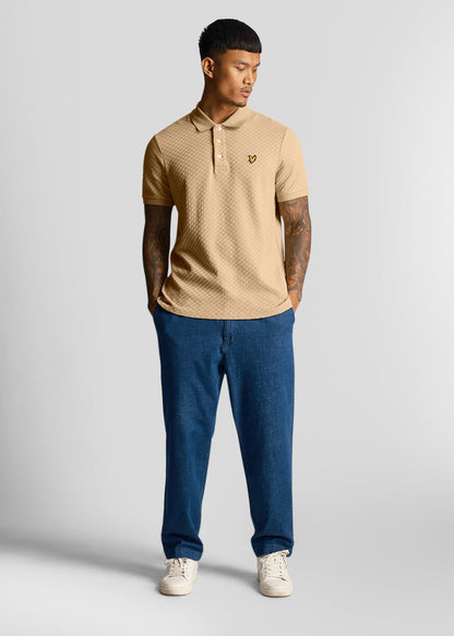 Lyle & Scott Polo's  Grid texture polo shirt - cairngorms khaki 