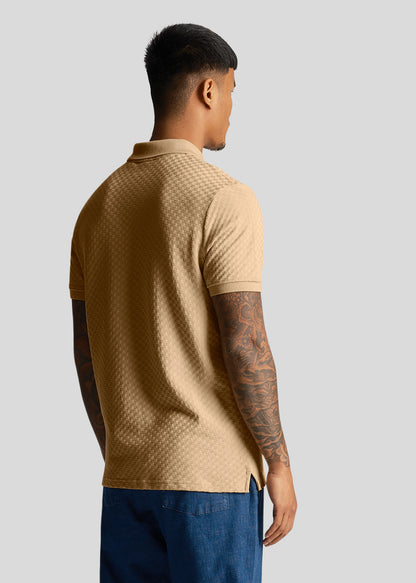 Lyle & Scott Polo's  Grid texture polo shirt - cairngorms khaki 