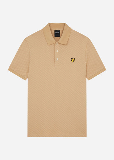 Lyle & Scott Polo's  Grid texture polo shirt - cairngorms khaki 