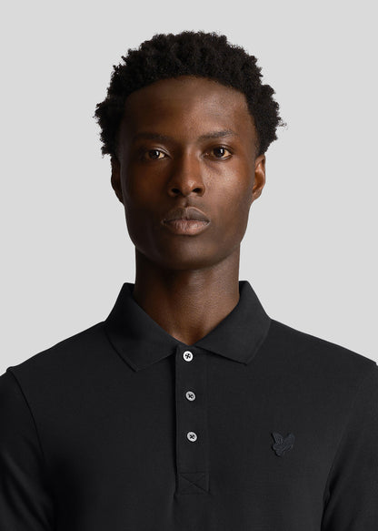 Lyle & Scott Polo's  Tonal eagle polo shirt - jet black 