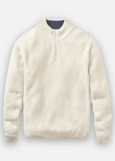 Henri Lloyd Sweaters Golant quarter zip ribbed knit - ecru
