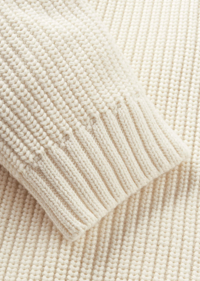 Henri Lloyd Sweaters Golant quarter zip ribbed knit - ecru