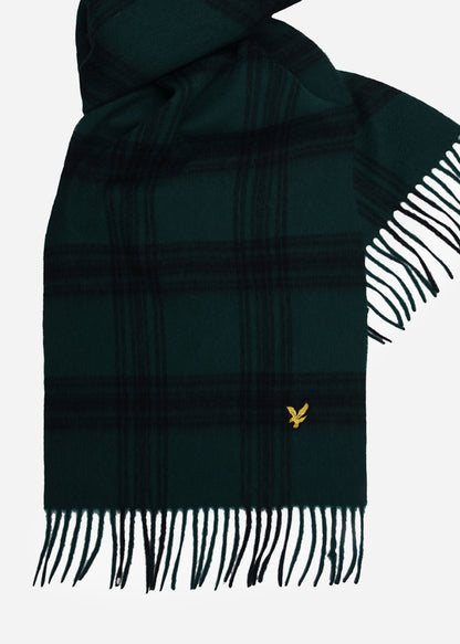 Lyle & Scott Sjaals  Check lambswool scarf - argyle teal jet black 