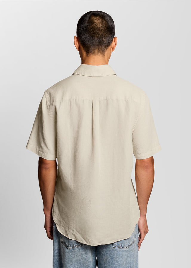 Lyle & Scott Shirts Short sleeve linen blend shirt - cove