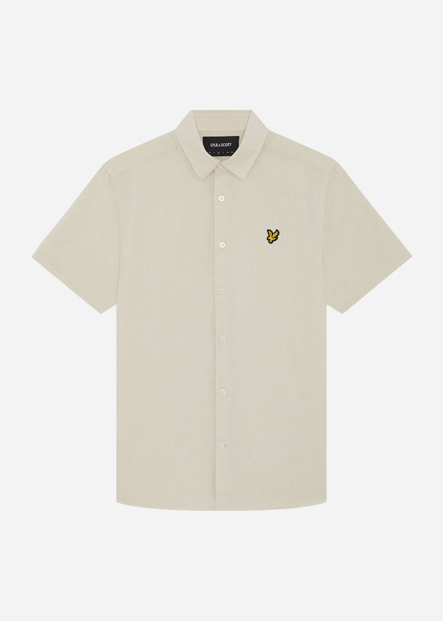 Lyle & Scott Shirts Short sleeve linen blend shirt - cove