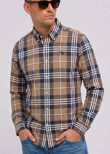 Barbour Shirts Barbour edger tailored checked shirt - stone