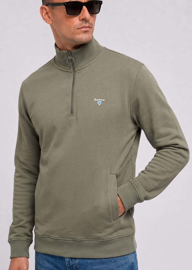 Barbour Sweaters Barbour desmond half zip sweat - agave green