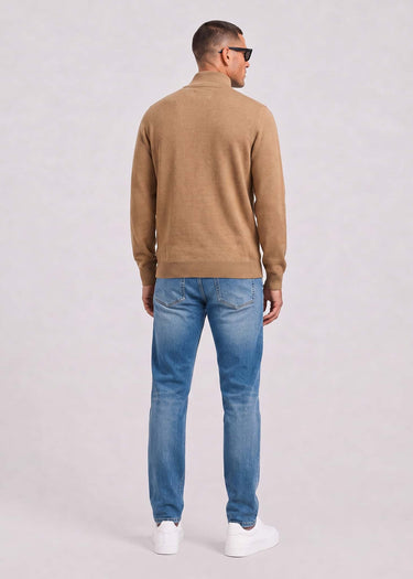 Barbour Sweaters Barbour cotton half zip knitted jumper - sandstone